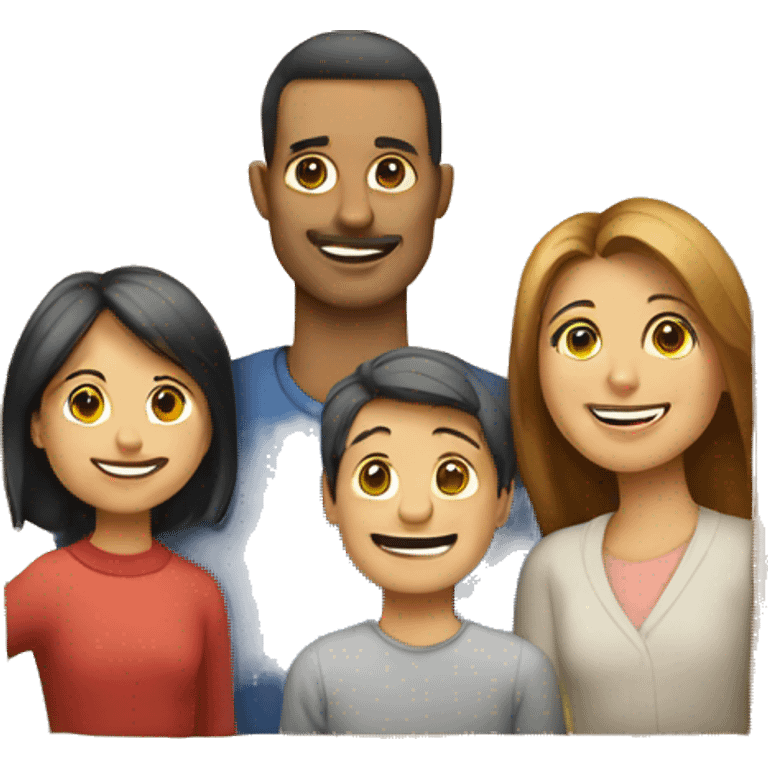 family photo in frame , mother, father and kid emoji