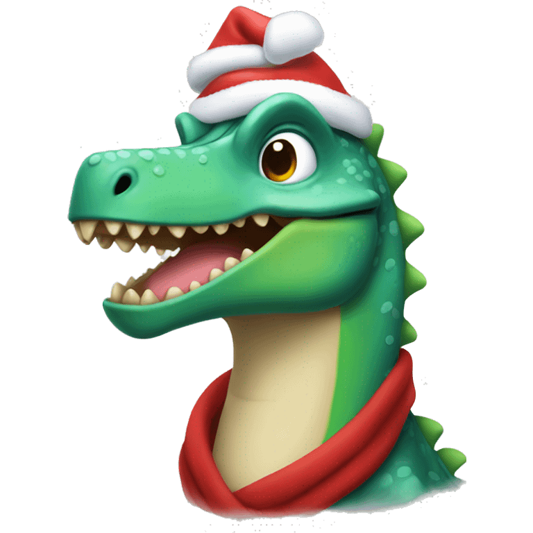 Christmas dino emoji