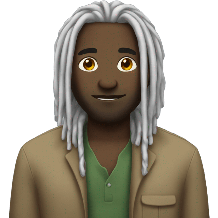 Black man with dreads who is nonchalant emoji