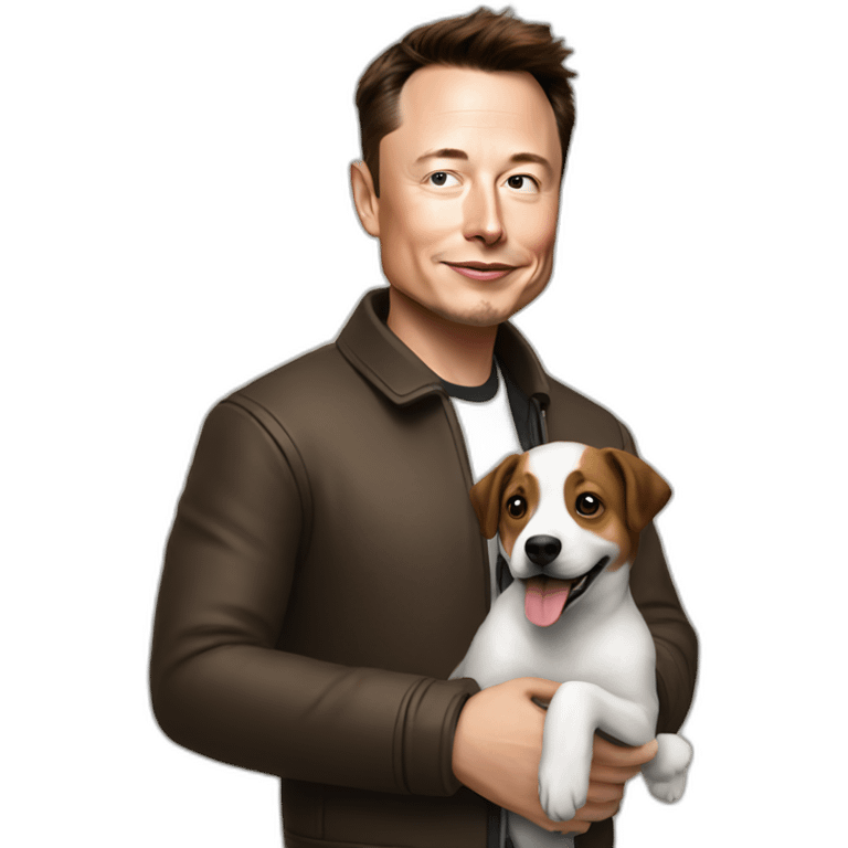 Elon Musk with the Dog emoji