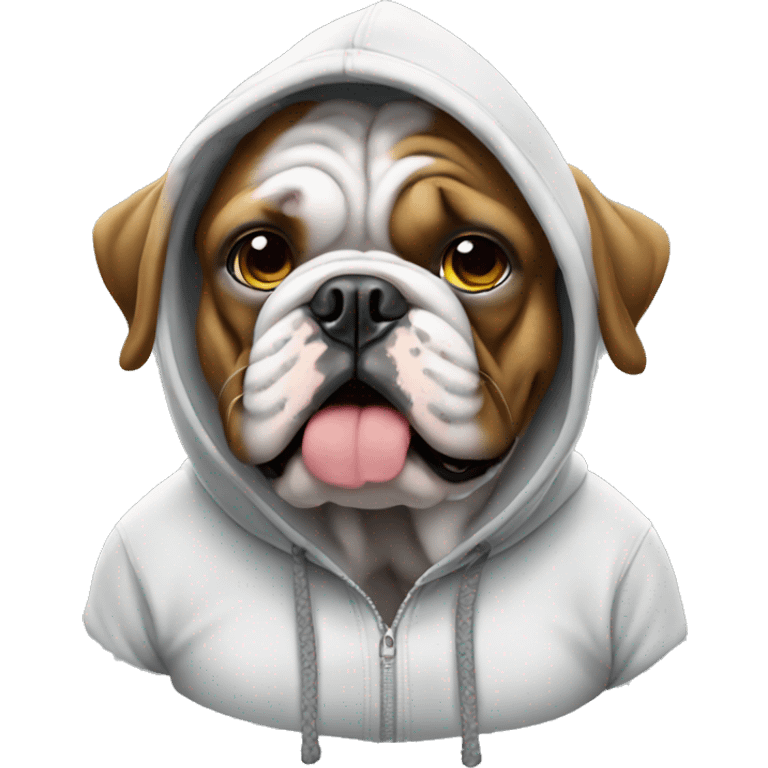 Bulldog wearing hoodie emoji