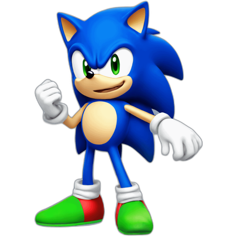 Sonic The Hedgehog from SEGA, Blue Fur with a green eyes emoji