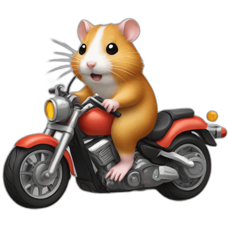 A hamster riding a motorcycle emoji