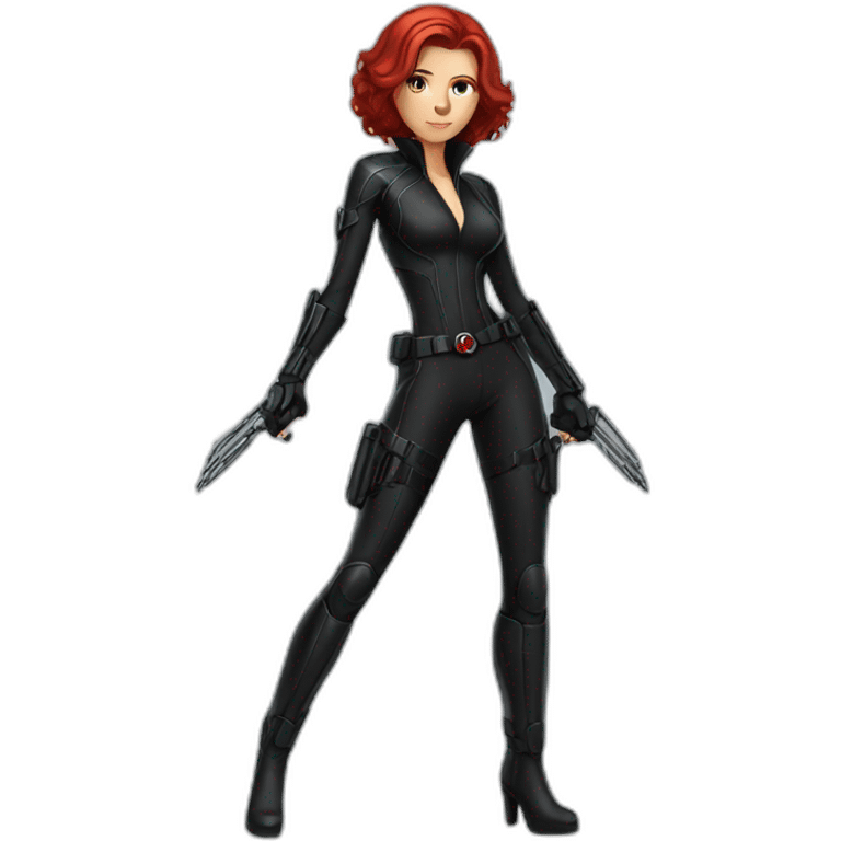 fullbody Black Widow emoji