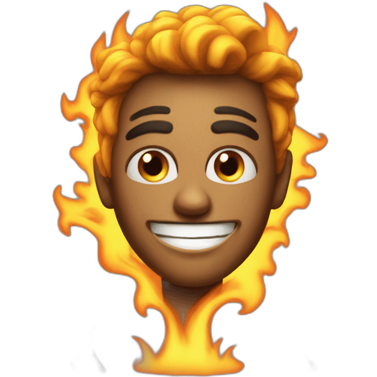 Cool Guy who have eyes in fire and big smile emoji