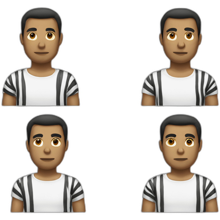 Prisoner With a white shirt with black stripes emoji