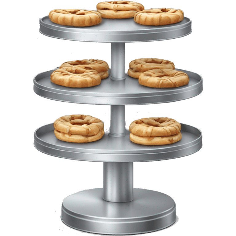 Realistic metallic silver pastry stand isolated  emoji