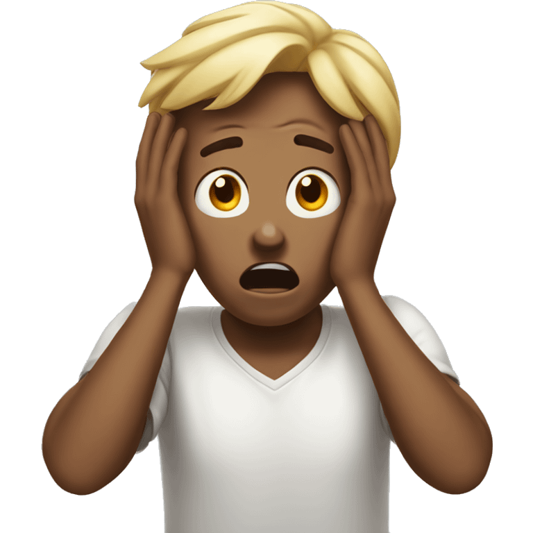 shocked guy hands on head emoji