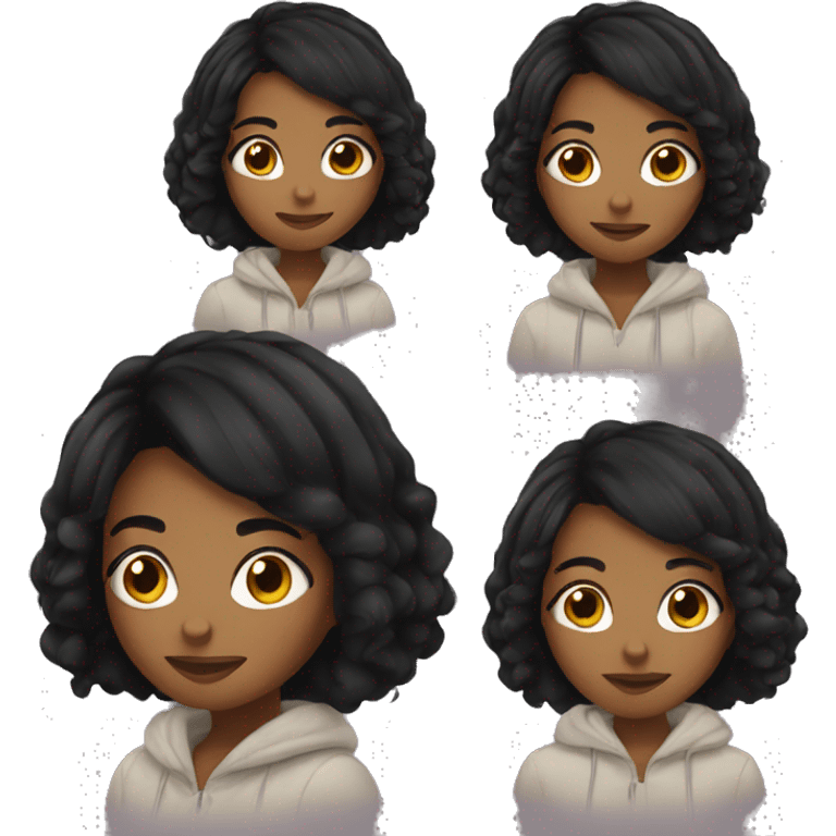 Cozy black hair girl emoji