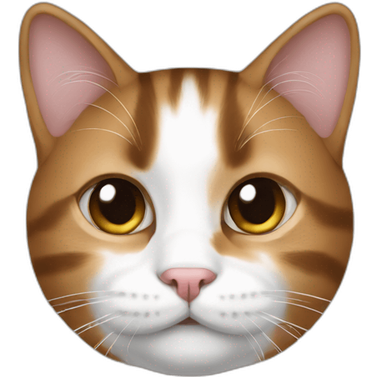 Cat brown White and black emoji