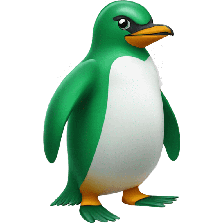 green penguin in a tux emoji