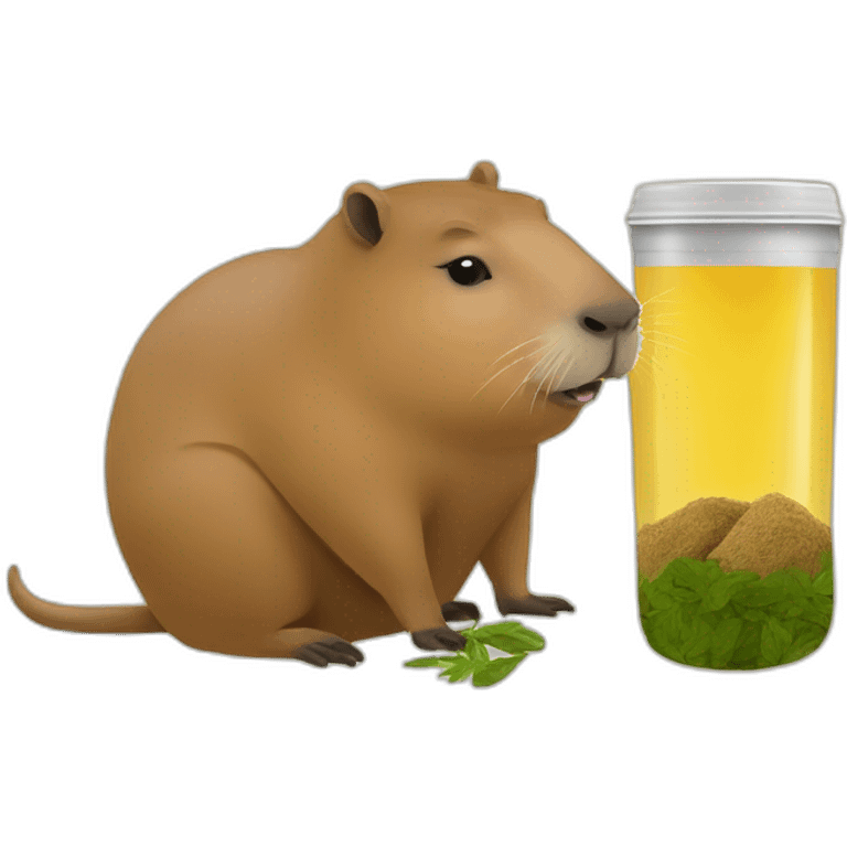 capybara drinking  yerba mate emoji