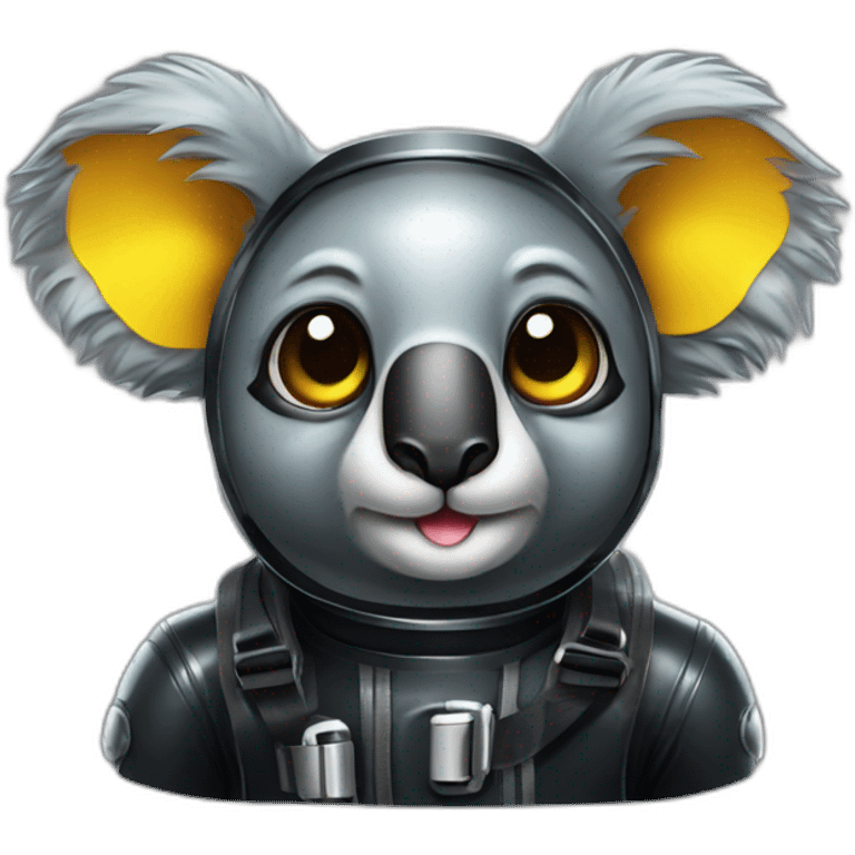 koala in black rubber shiny diving suit emoji