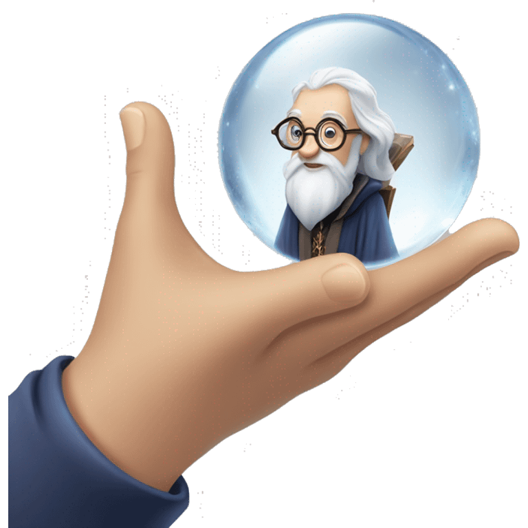 Dumbledore holds a crystal ball in his hand emoji