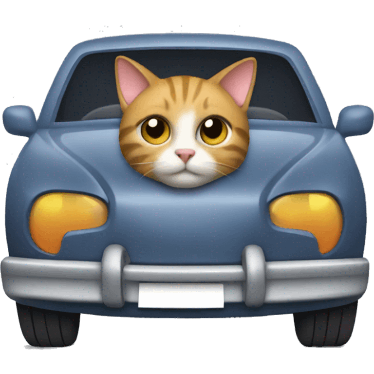 Cat with a car emoji