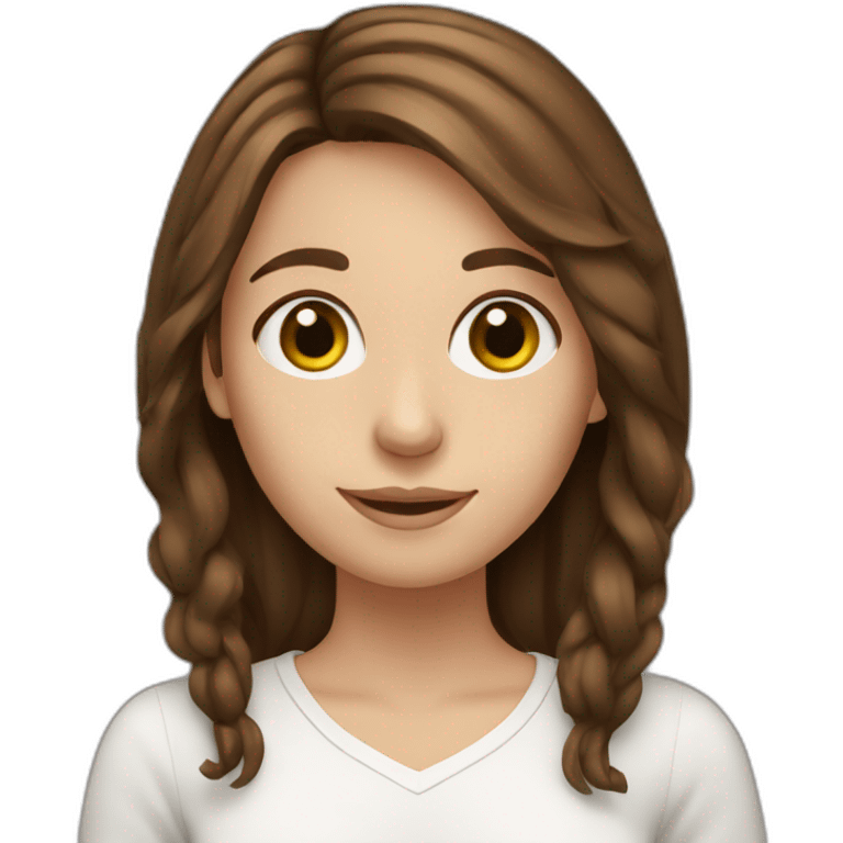 European Girl with brown hair, social media manager emoji