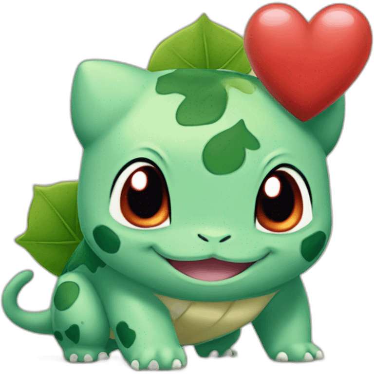 Bulbasaur with heart emoji