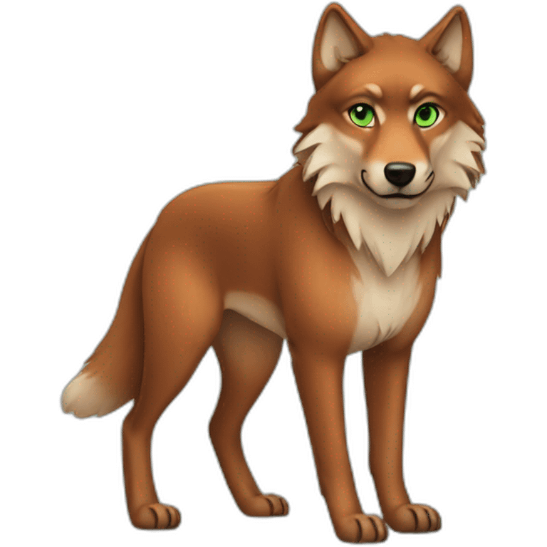 Copper Wolf with green eyes emoji