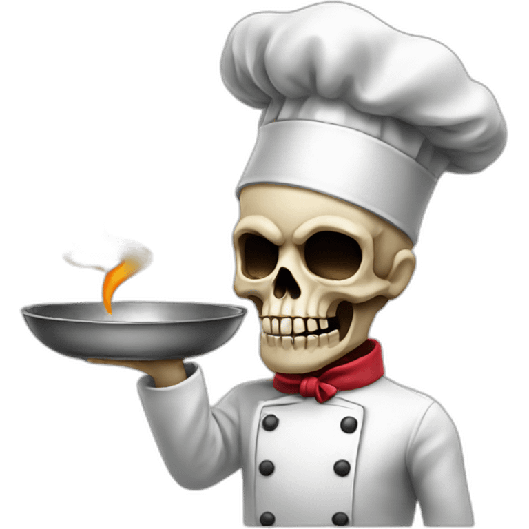 Skull chef blowing kiss emoji