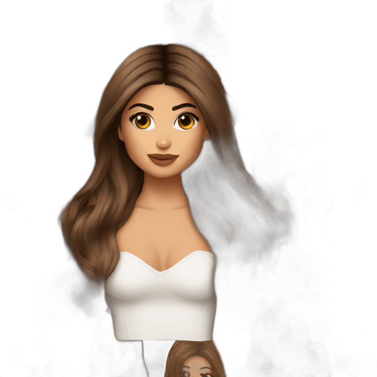 kylie jenner with brown and long hair emoji