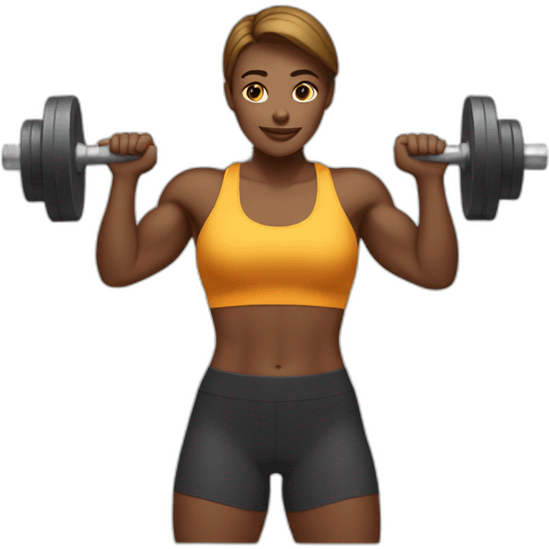 Muscular woman lifting weights emoji