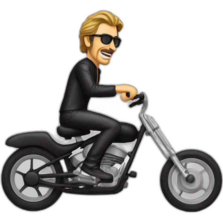 Johnny Halliday qui fait du vélo emoji