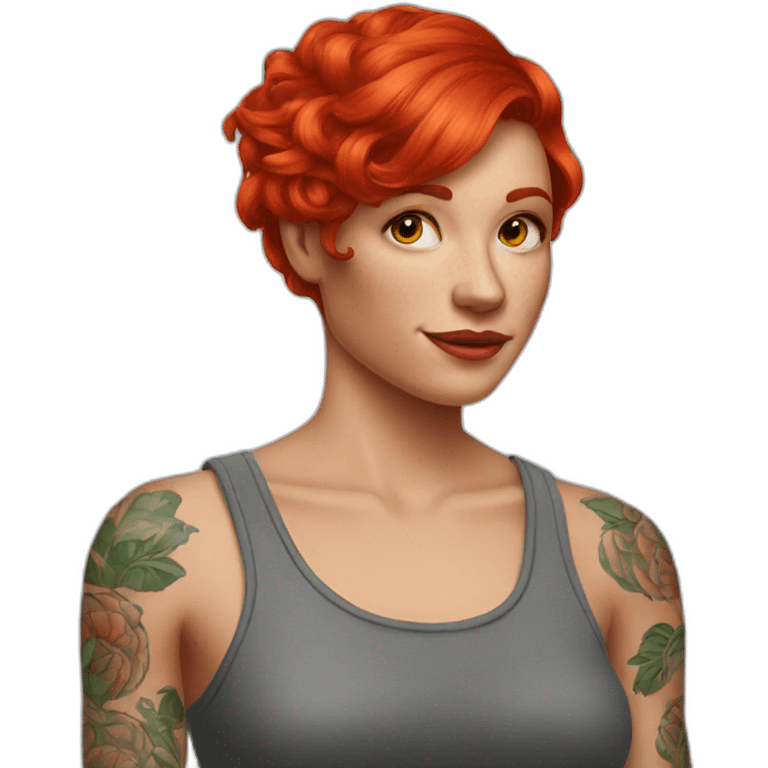 tattoo red head emoji