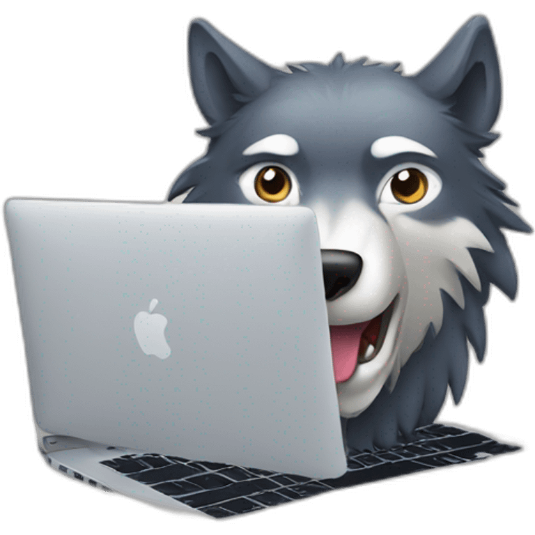 it wolf with macbook emoji