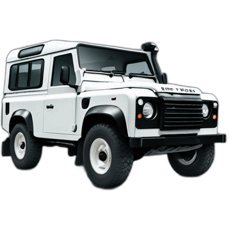 white series 3 land rover defender from front angle emoji