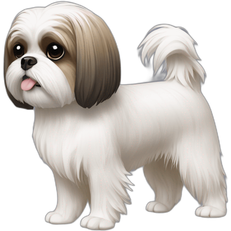 Shih tzu with computer emoji