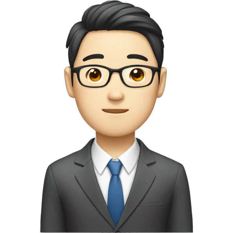 Korean guy wearing a suit without glasses emoji