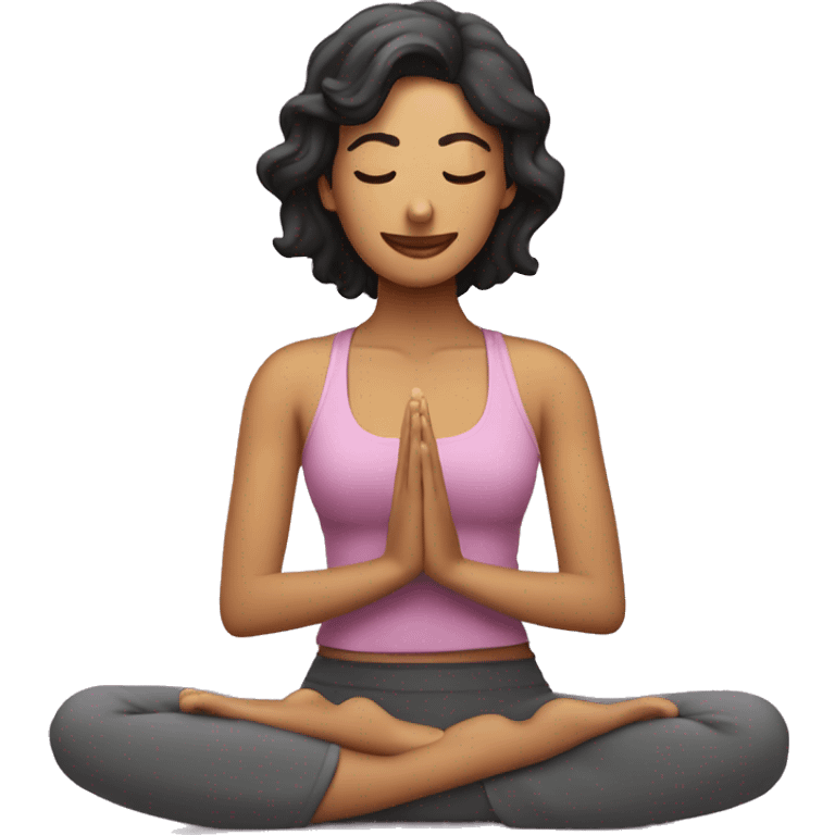 Chica morena haciendo yoga  emoji