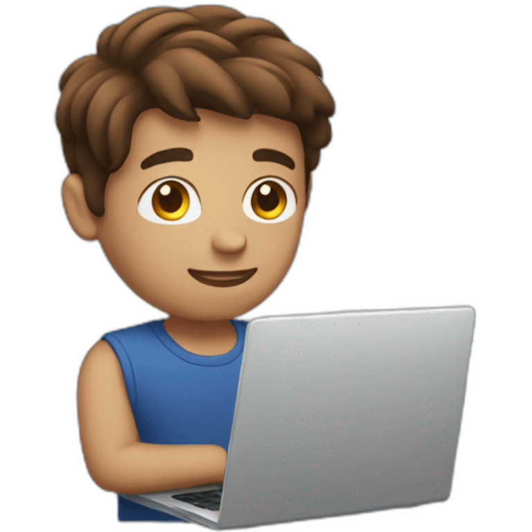 brown hair guy with laptop emoji