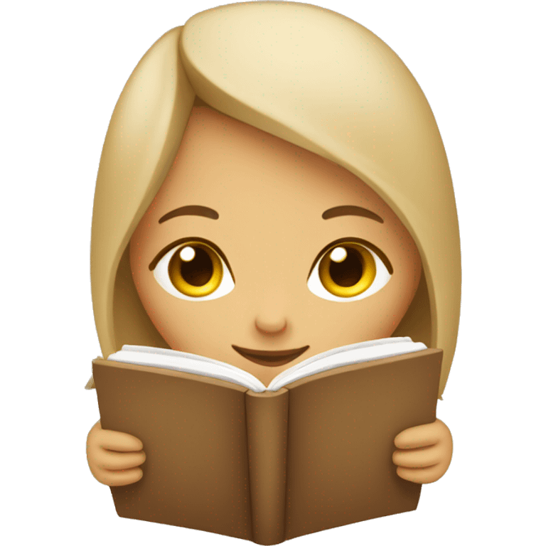 Beige cozy girl reading emoji