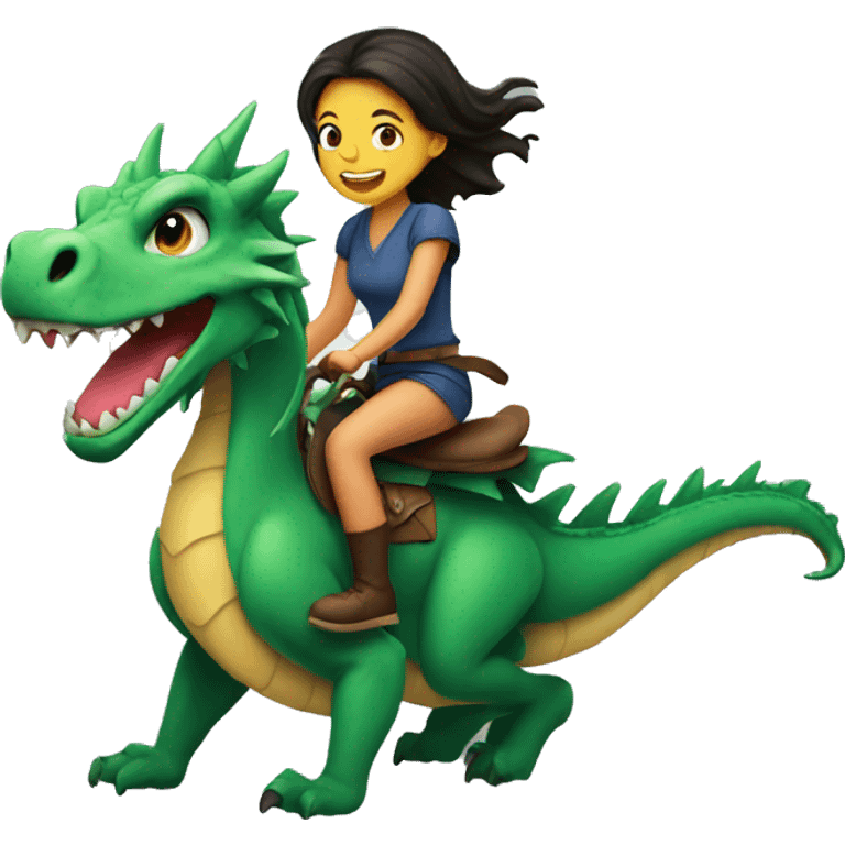 Girl riding a dragon emoji