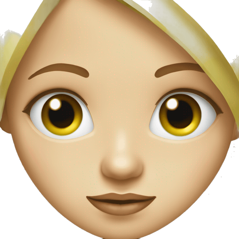 blonde girl blue eyes eating kiwi emoji