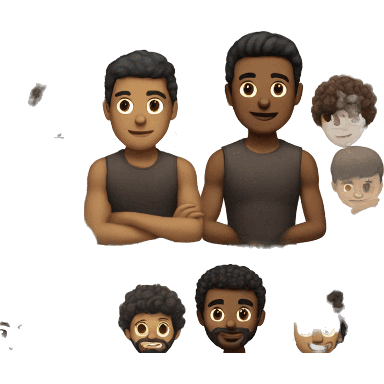 chico de pelo negro lacio y otro de pelo      castaño largo emoji