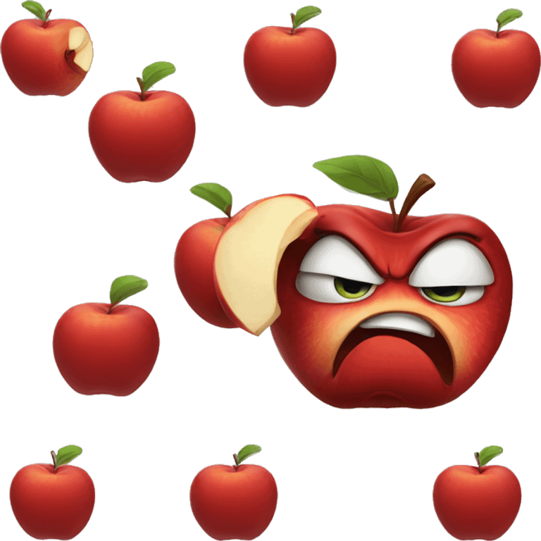 Angry red apple emoji