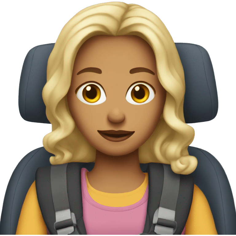 Margot in car seat emoji