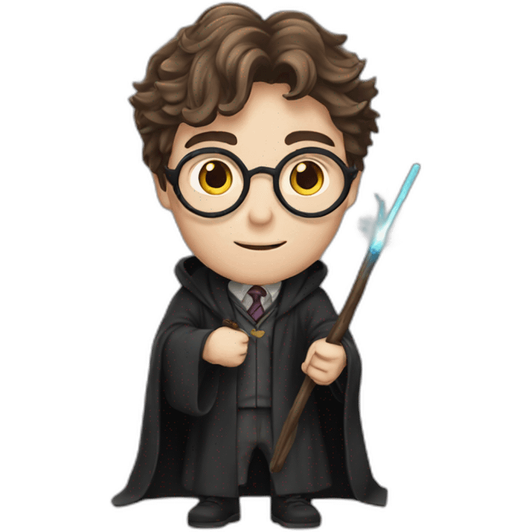 Harry Potter with wand emoji