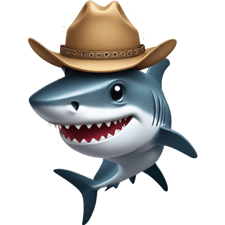 Shark with a cowboy hat emoji