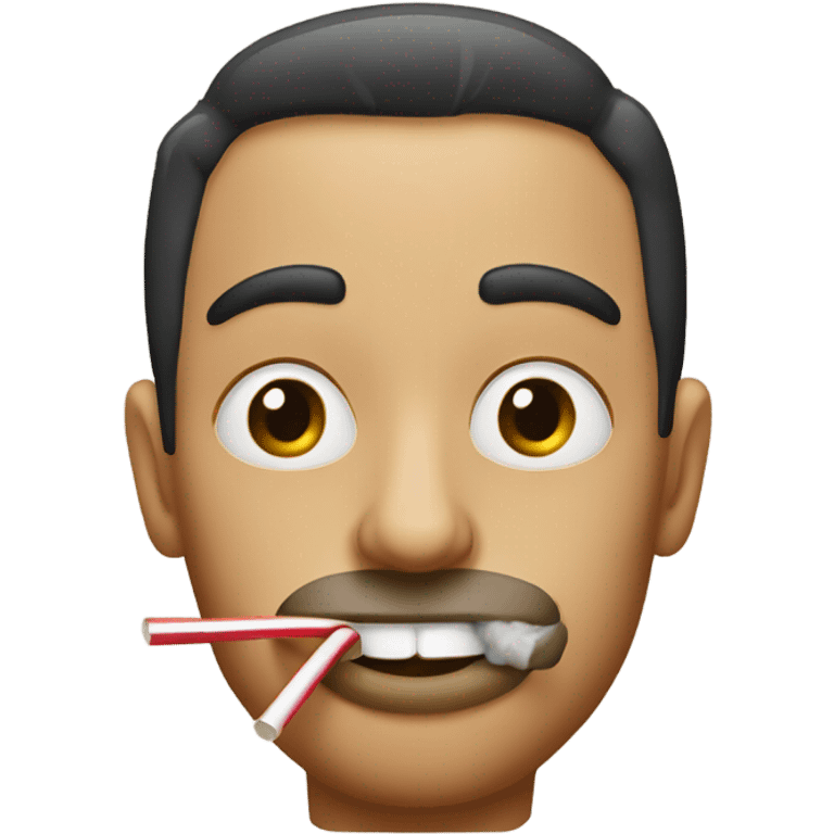 A guy sucking a straw emoji