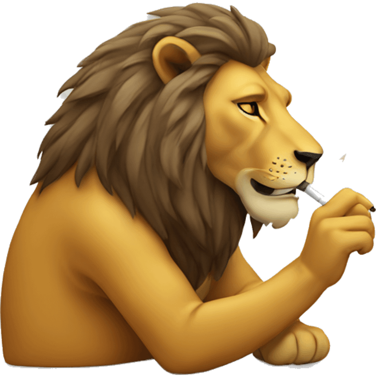 Lion smoking emoji