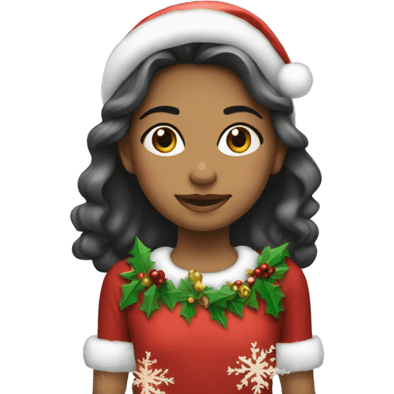 Niña vestida de Navidad  emoji