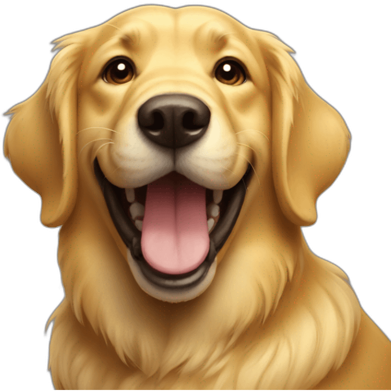 golden dog smiling emoji