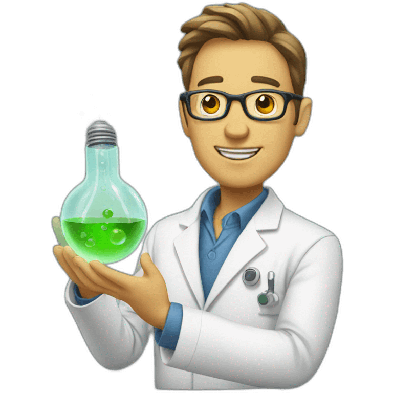 scientist with bulb emoji