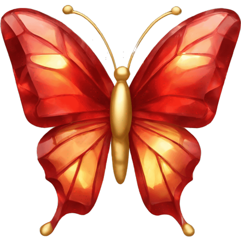 red crystal and gold butterfly emoji