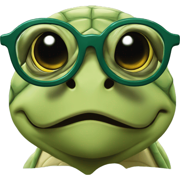 Turtle in glasses emoji