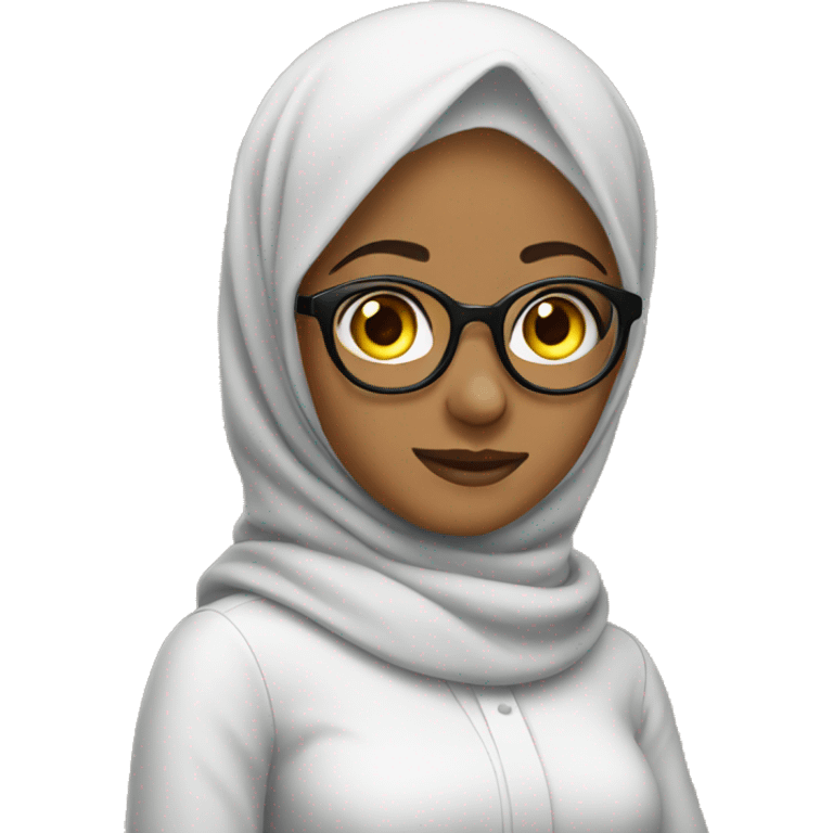 Hijab girl with glasses emoji