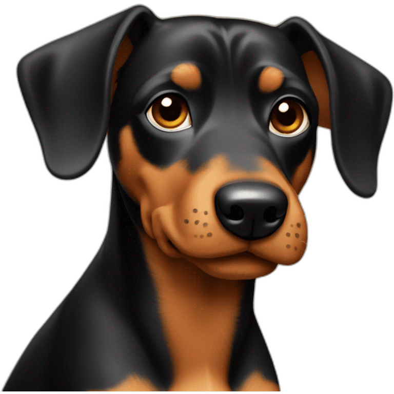 a dog teckel black and tan emoji